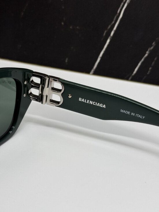 NEW BALENCIAGA BB0311SK 004 GREEN GEOMETRIC UNISEX SUNGLASSES BALENCIAGA EYEWEAR